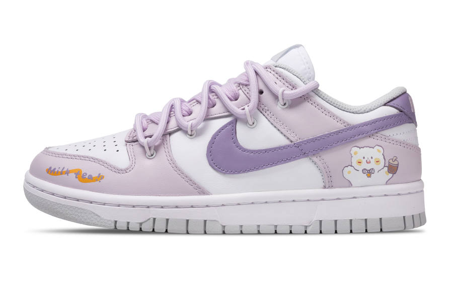 Nike Nike Dunk Soft And Adorable Lavender Slip Resistant Abrasion Resistant Low top Skateboard Shoes Women's Purple White