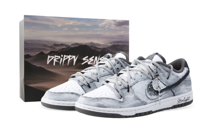 Nike Nike Dunk Drippy Moon Goddess Cushioning Low top Skateboard Shoes Unisex Gray Black
