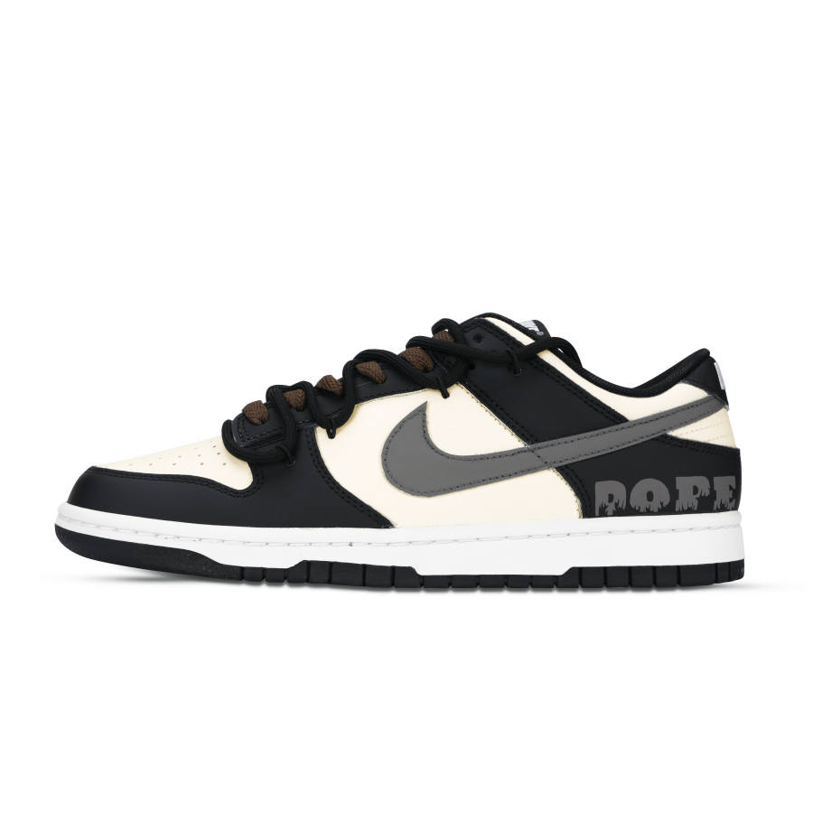 Nike Nike Dunk Flame Curtain Call Classic And Versatile Low top Skateboard Shoes Unisex Black Rice Gray