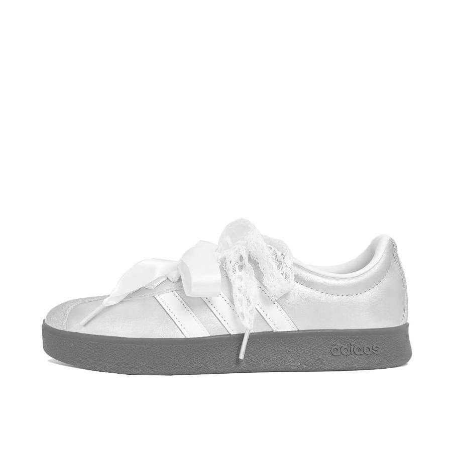 Adidas Adidas VL COURT 2.0 Galaxy Wedding Dress Lightweight Low top Skateboard Shoes Unisex Silver White
