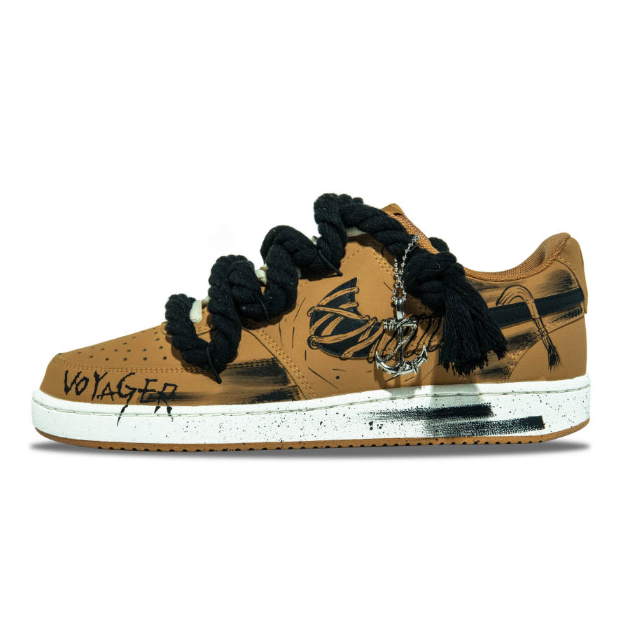 Nike Nike Court Vision Low Slip Resistant Abrasion Resistant Low top Skateboard Shoes Men's Black Brown