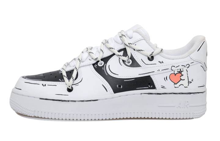 Nike Nike Air Force 1 Maltese Slip Resistant Abrasion Resistant Low top Skateboard Shoes Unisex Black White