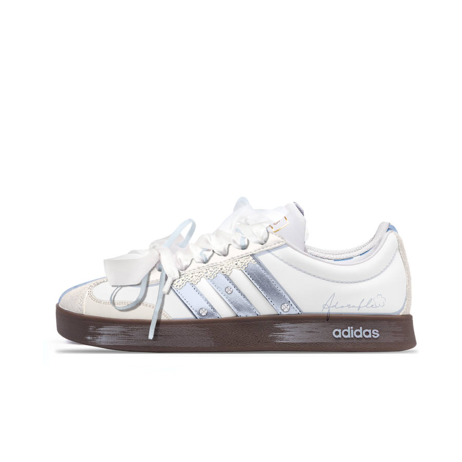 Adidas Neo VL Court 2.0 Blue Ocean Cushioning Low top Skateboard Shoes Unisex Gray Brown