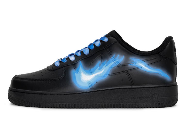 Nike Nike Air Force 1 Low top Skateboard Shoes Unisex Black Blue