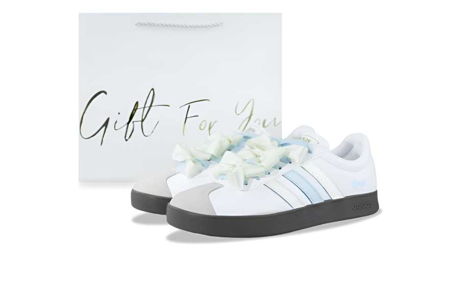 Adidas Adidas VL COURT 2.0 Lightweight Low top Skateboard Shoes Unisex Beige Blue