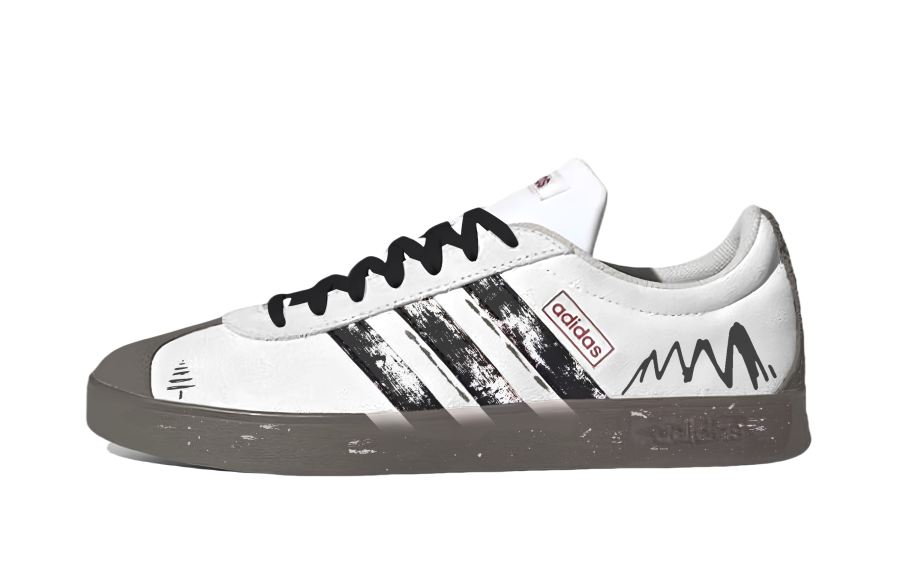 Adidas Adidas VL COURT 2.0 Black Wave With Silver Vein Abrasion Resistant Lightweight Wear resistant And Lightweight Low top