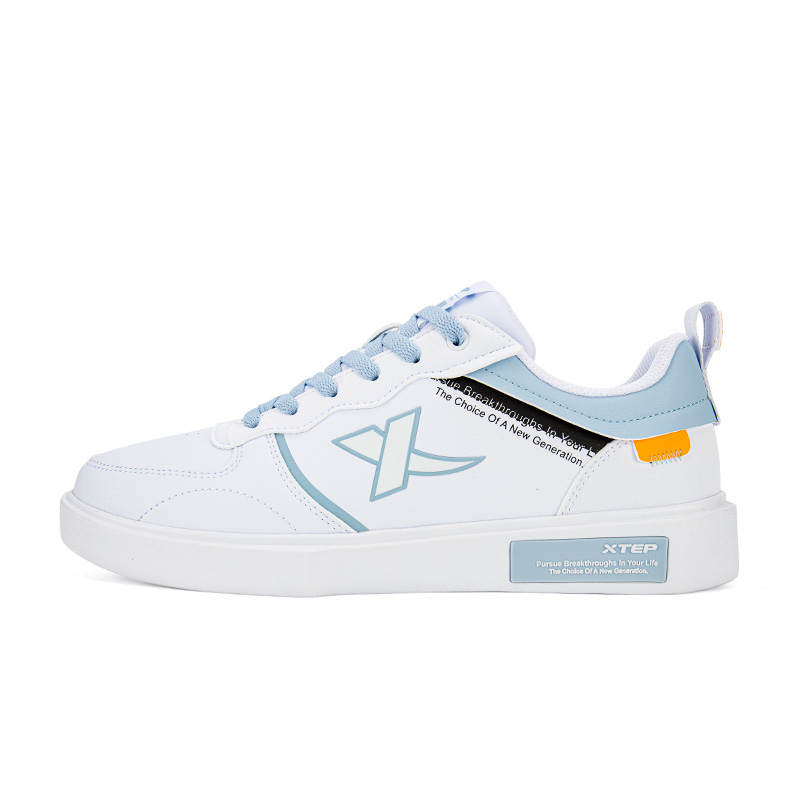 XTEP Urban Casual Collection Cushioning Abrasion Resistant Breathable Low top Skateboard Shoes Men's White Blue