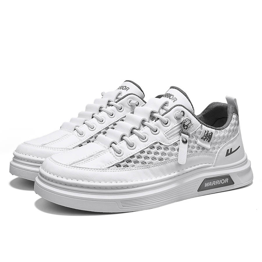 WARRIOR WARRIOR Skateboard Shoes Men's Low Top White Gray