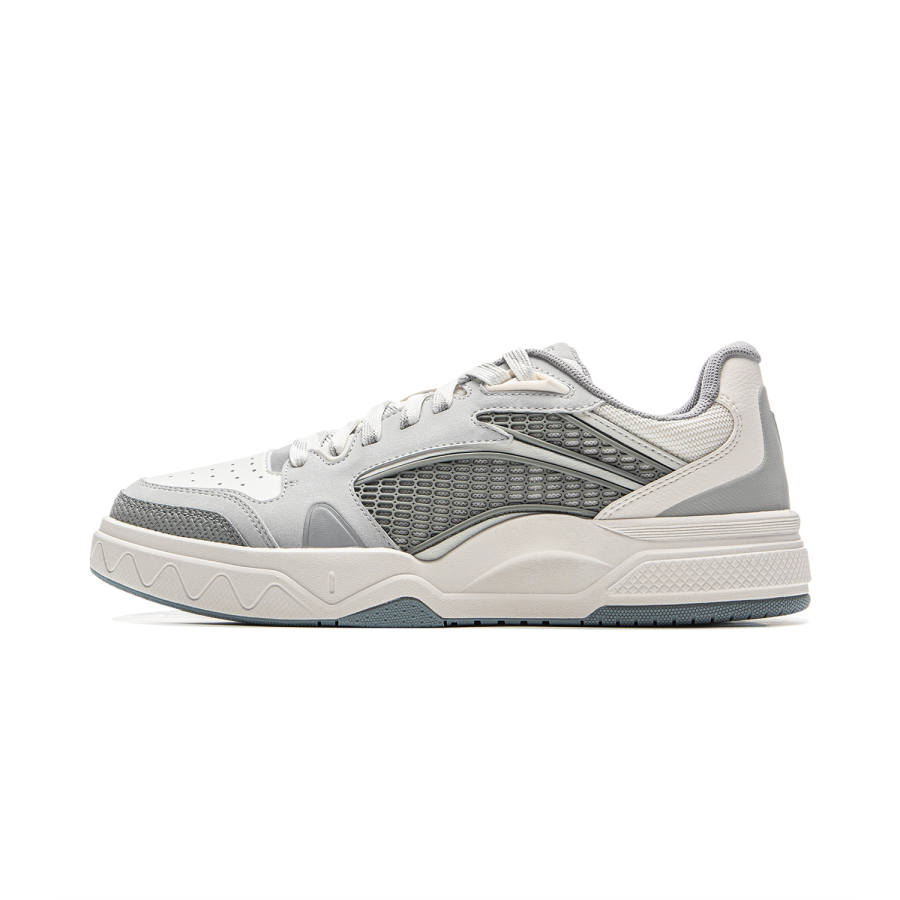Li-Ning Li Ning Wave LITE Classic And Versatile Slip Resistant Low top Skateboard Shoes Unisex White Gray