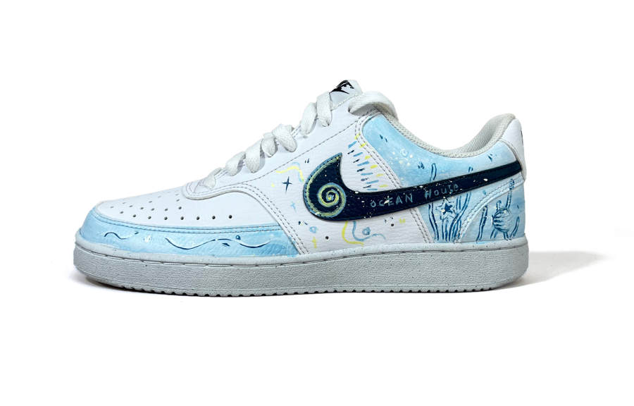 Nike Nike Court Vision 1 Slip Resistant Abrasion Resistant Low top Skateboard Shoes Men's Cerulean