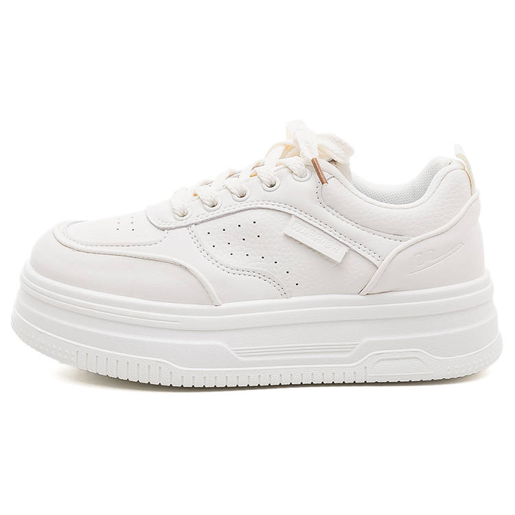 Warrior Height Increasing Abrasion Resistant Low top Skateboard Shoes Women's White