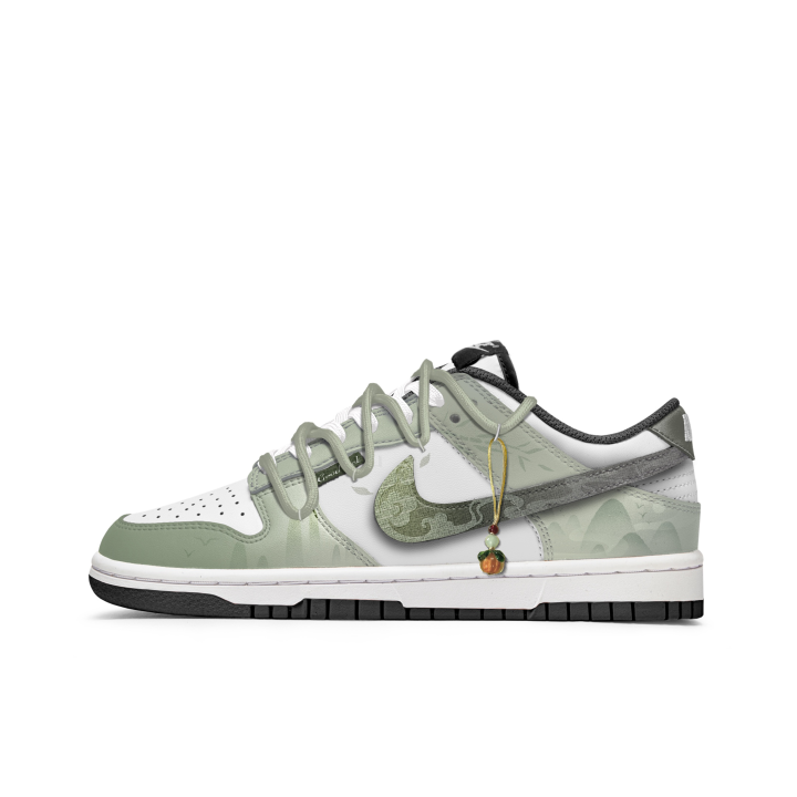 Nike Nike Dunk Freedom Panda, Green Ripple Slip Resistant Abrasion Resistant Slip Resistant Abrasion Resistant Low top