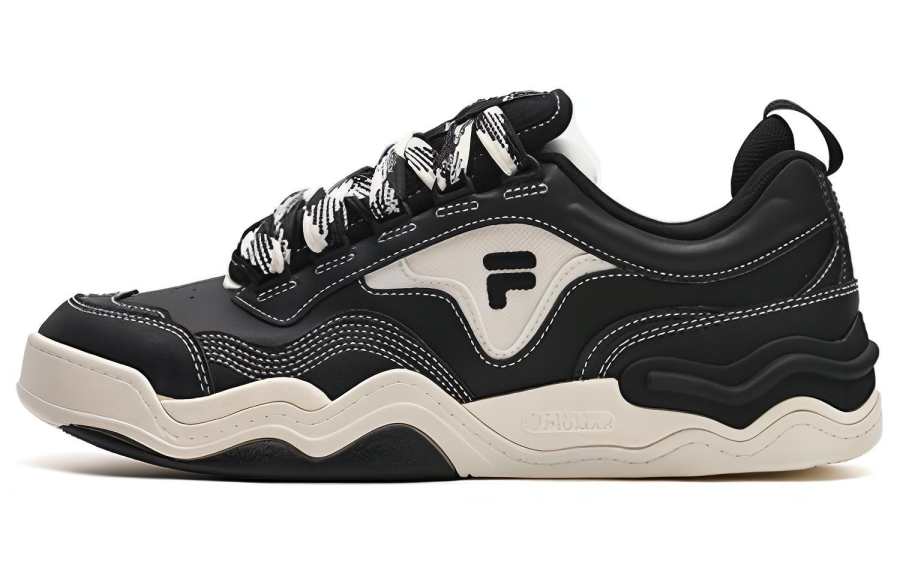 FILA FUSION Classic Kicks Textile, Synthetic Leather Low top Skateboard Shoes Men's Black