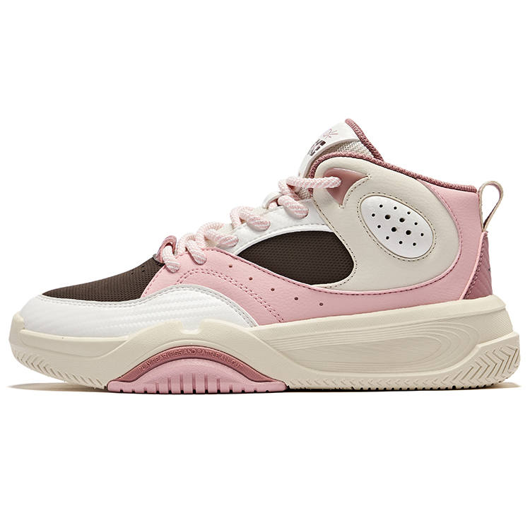 Erke Optimus 2.0 Slip Resistant Abrasion Resistant High top Skateboard Shoes Women's Dark Sandalwood Cotton White