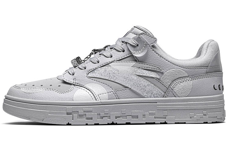 Anta Walk Moon Synthetic Leather Cushioning, Wear Resistant Low top Skateboard Shoes Men's Gray