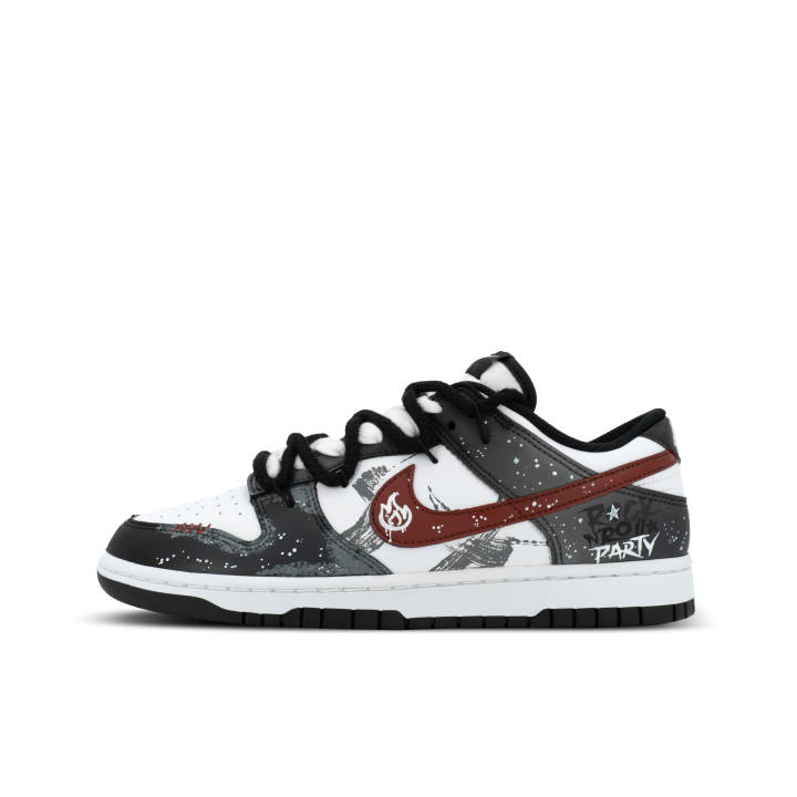 Nike Nike Dunk Scarlet Interference XJDD Rock Spark Low top Skateboard Shoes Unisex Black Red