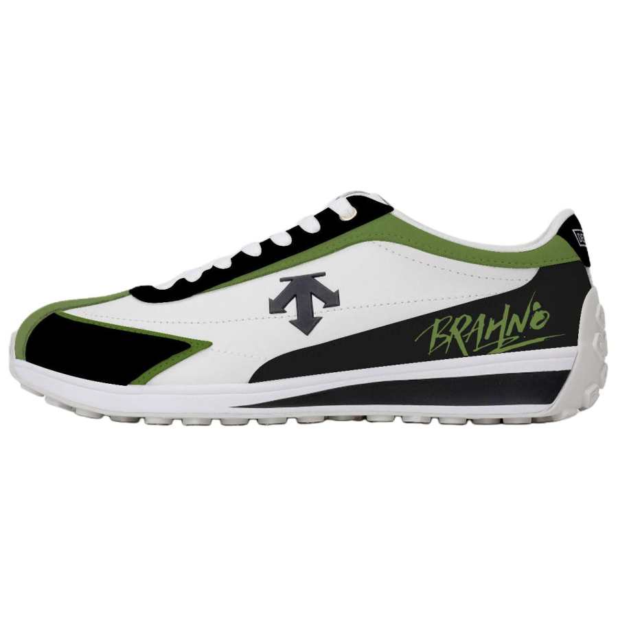 DESCENTE Cron Racer Abrasion Resistant Low top Skateboard Shoes Unisex Black Green