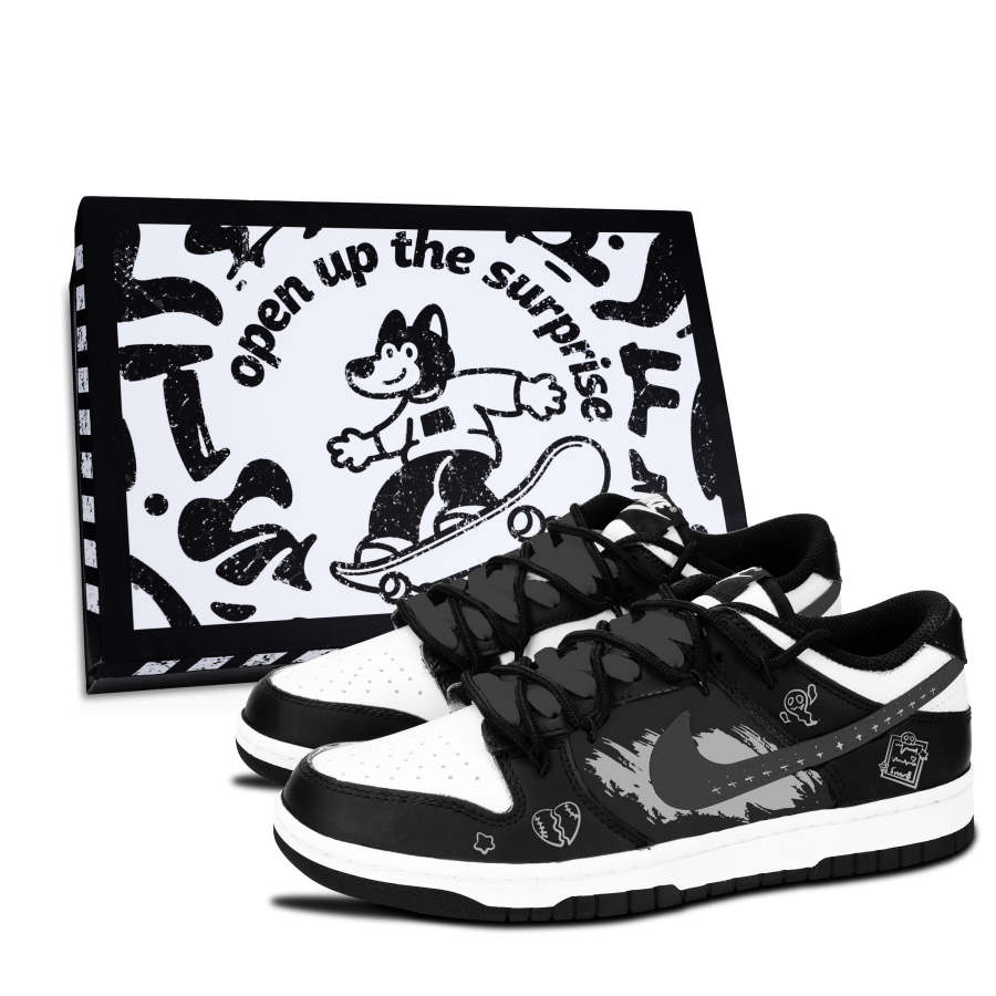 Nike Nike Dunk Black White, Graffiti Fantasy Slip Resistant Abrasion Resistant Slip Resistant Abrasion Resistant Low top