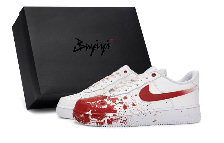 Nike Nike Air Force 1 811 Manufacturing, Crime Scene Mismatched, Special Shoe Box Slip Resistant Abrasion Resistant Low top