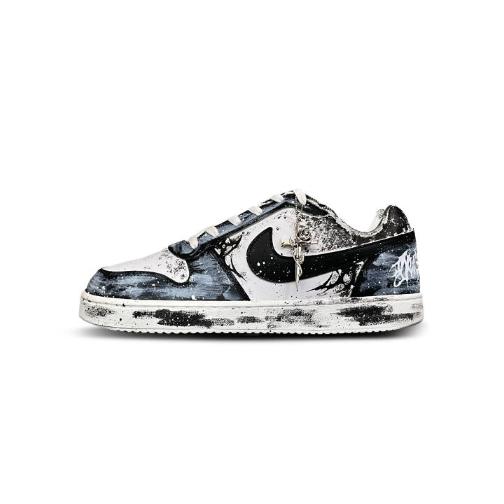 Nike Nike EBERNON Abrasion Resistant Low top Skateboard Shoes Men's Black White