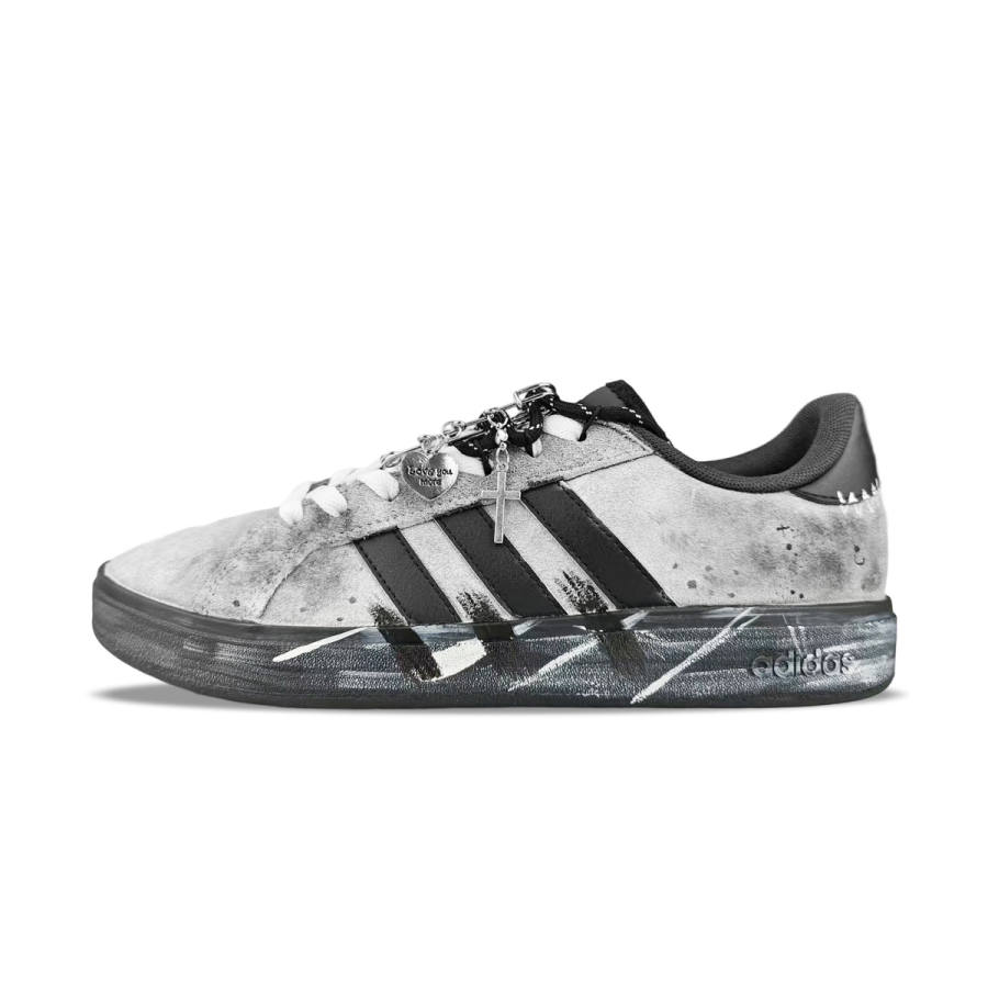 Adidas Adidas Grand Court Base 00s Abrasion Resistant Low top Skateboard Shoes Unisex Gray