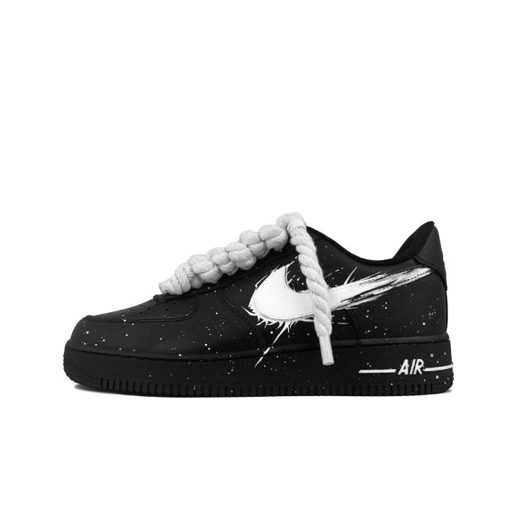 Nike Nike Air Force 1 Slip Resistant Abrasion Resistant Low top Skateboard Shoes Unisex Black White