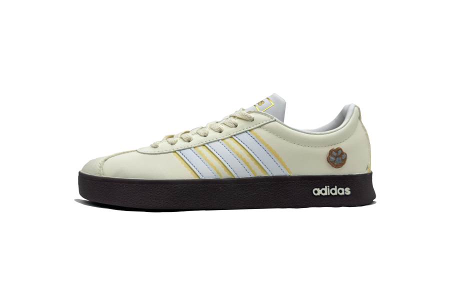 Adidas Adidas Vl Court Classic Cheese Cute Paw Abrasion Resistant Skateboard Shoes Unisex