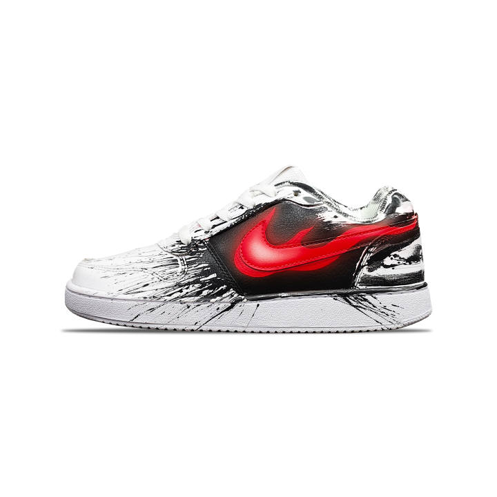 Nike Nike EBERNON Tower Rabbit Leather Slip Resistant Cushioning Abrasion Resistant Low top Skateboard Shoes Men's Red