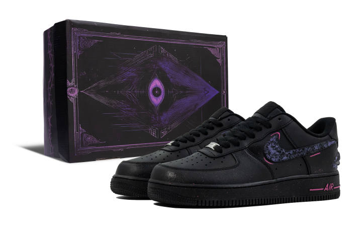 Nike Nike Air Force 1 Abrasion Resistant Low top Skateboard Shoes Unisex Black Purple