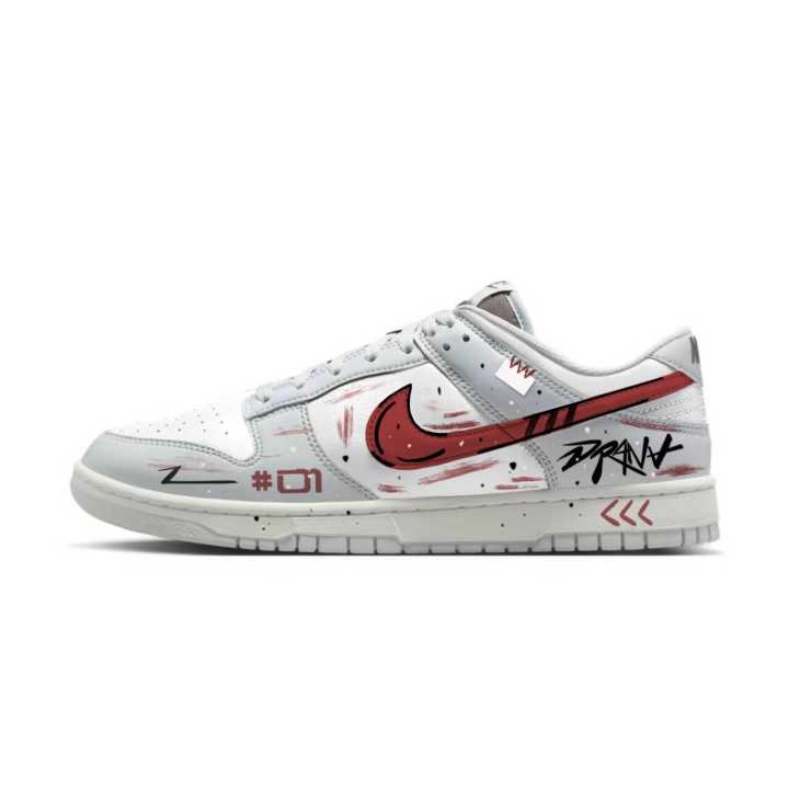 Nike Nike Dunk Abrasion Resistant Low top Skateboard Shoes Unisex White Gray