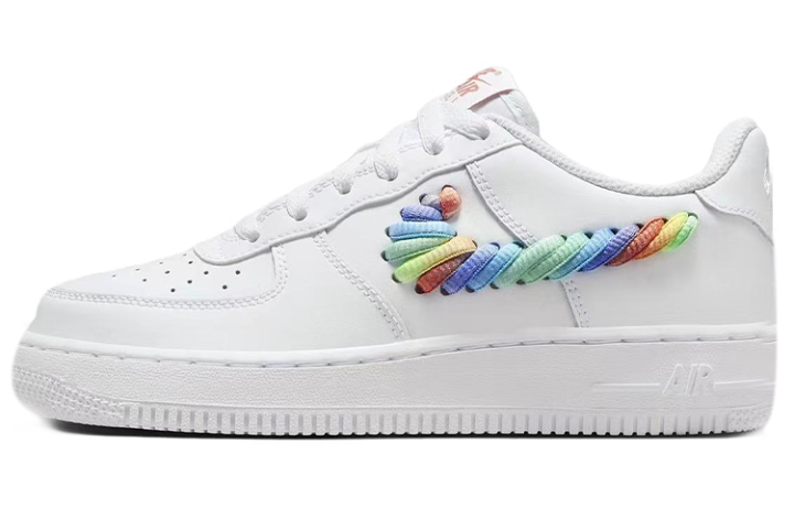 Nike Nike Air Force 1 Slip Resistant Abrasion Resistant Low top Skateboard Shoes Men's White Multicolor
