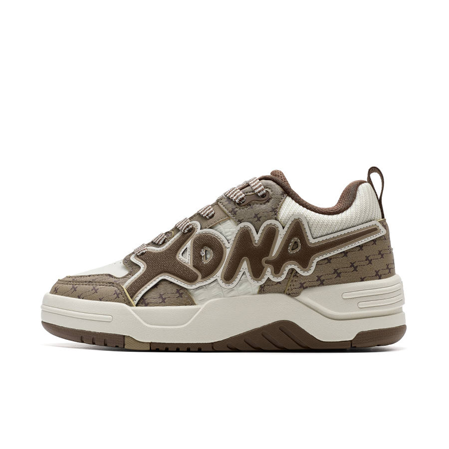 XTEP European Bag Slip Resistant Abrasion Resistant Low top Skateboard Shoes Women's Brown