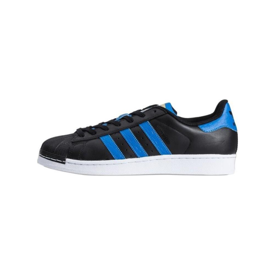 Adidas Originals SUPERSTAR Abrasion Resistant Abrasion Resistant Low top Skateboard Shoes Unisex Black Blue