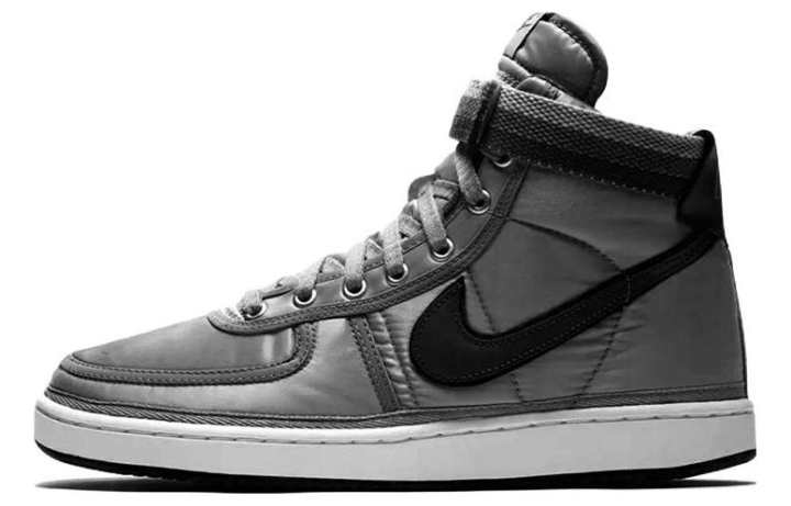 Nike Stussy x Nike Vandal High Slip Resistant Cushioning Abrasion Resistant High top Skateboard Shoes Unisex Silver Gray