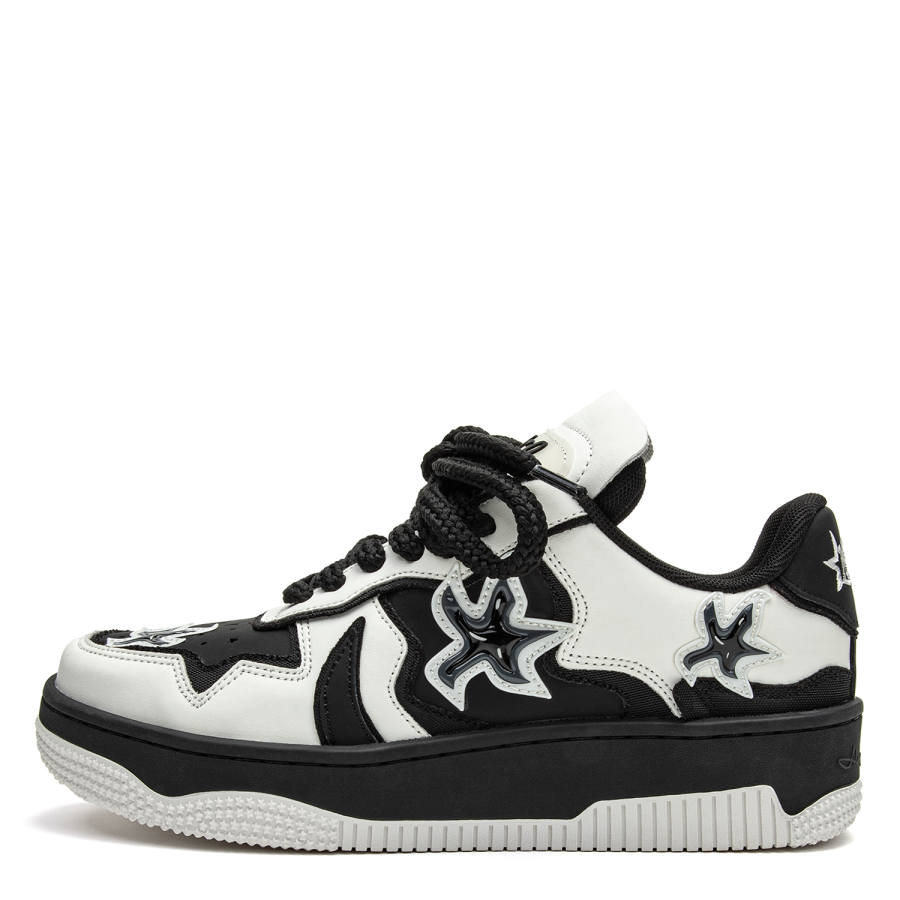 Youthloser Running Stars Collection Height Increasing Skateboard Shoes Unisex Black