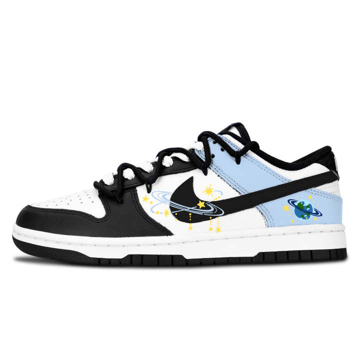 Nike Nike Dunk Black White, Science Fiction Planet Abrasion Resistant Low top Skateboard Shoes Unisex Blue