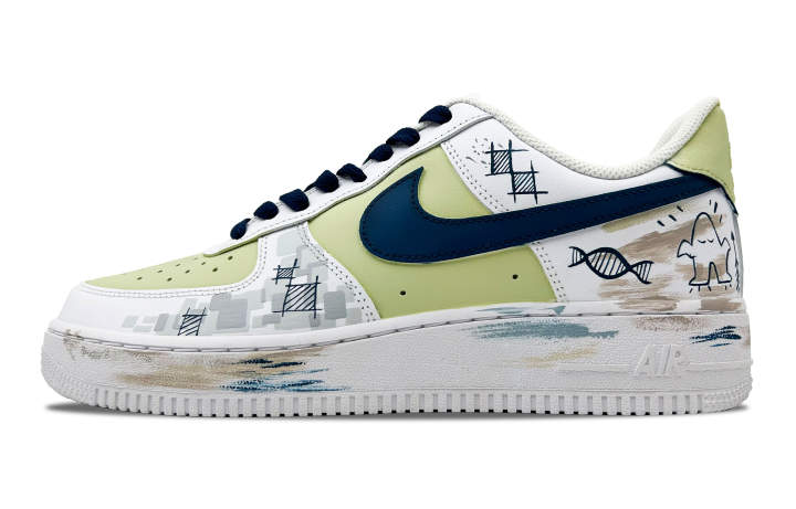 Nike Nike Air Force 1 Low top Skateboard Shoes Men's Navy Blue