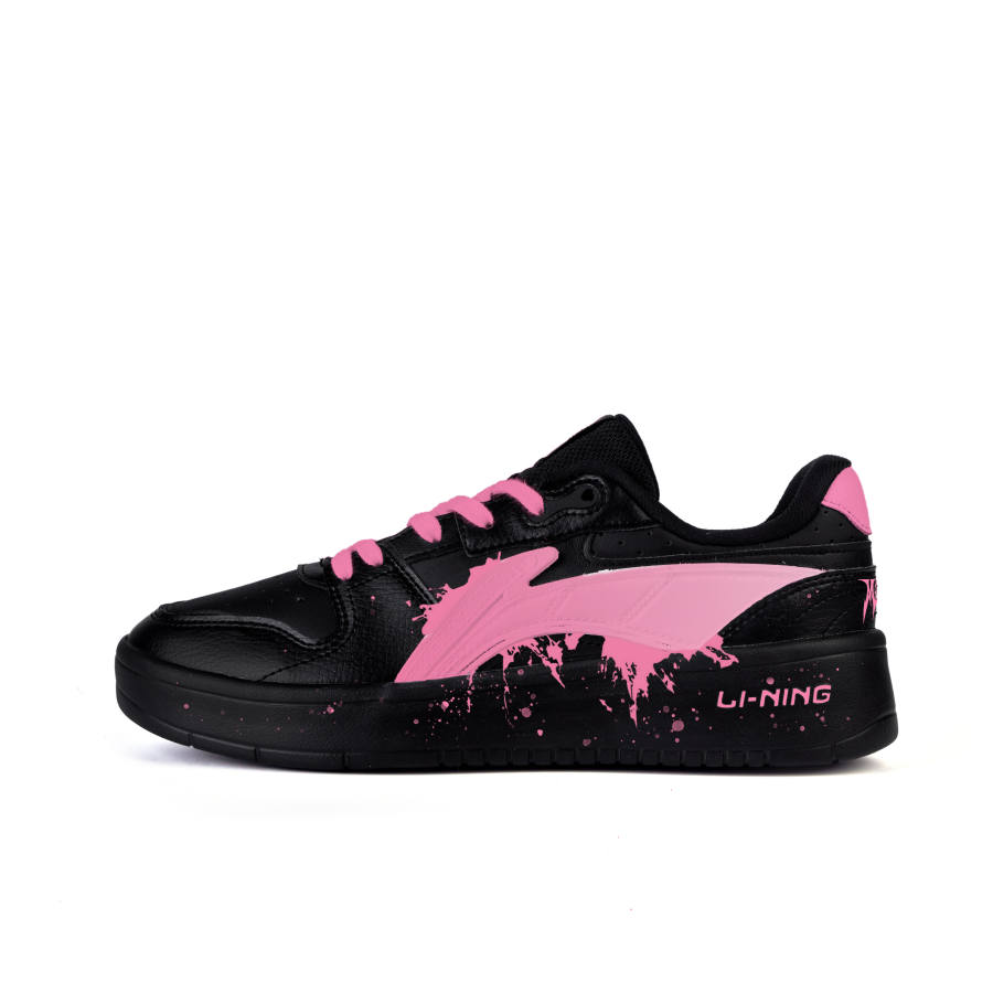 Li-Ning Li Ning Slip Resistant Cushioning Abrasion Resistant Low top Skateboard Shoes Men's Black Pink