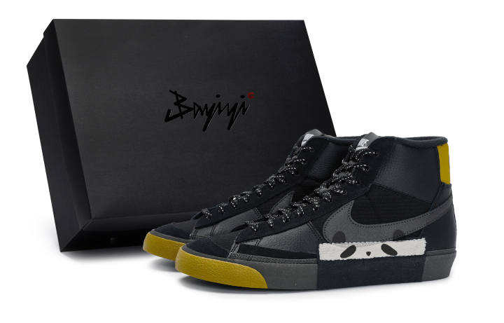 Nike Nike Blazer 811 Manufacturing, Square Panda, Special Shoe Box Abrasion Resistant Abrasion Resistant Mid top