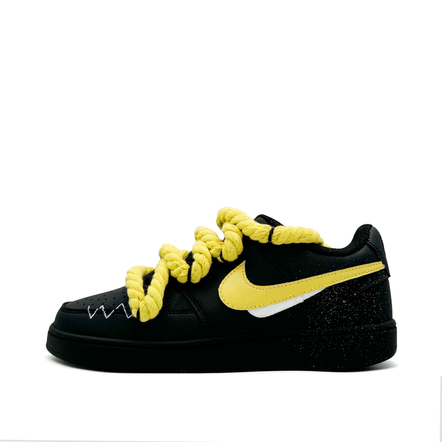 Nike Nike Court Vision Abrasion Resistant Abrasion Resistant Low top Skateboard Shoes Unisex Black Yellow