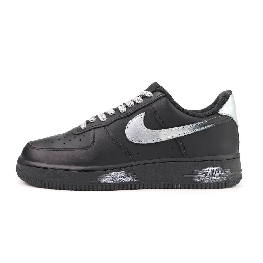 Nike Nike Air Force 1 Black Mamba Abrasion Resistant Breathable Slip Resistant Low top Skateboard Shoes Unisex Silver Black