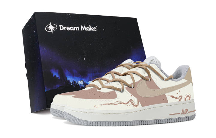 Nike Nike Air Force 1 Brown Snake Black Box Slip Resistant Cushioning Abrasion Resistant Low top Skateboard Shoes Women's
