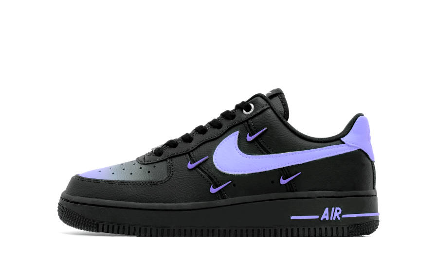 Nike Nike Air Force 1 Slip Resistant Abrasion Resistant Low top Skateboard Shoes Women's Black Purple