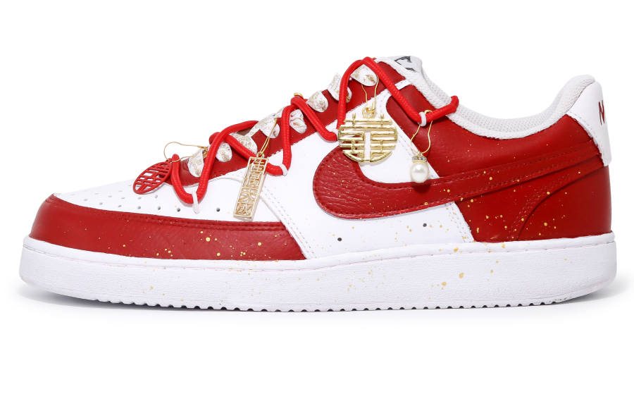 Nike Nike Court Vision 1 Slip Resistant Abrasion Resistant Low top Skateboard Shoes Women's Red White