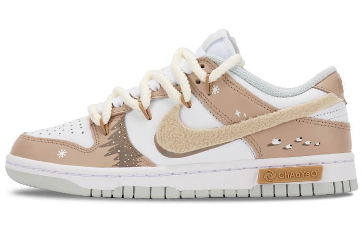 Nike Nike Dunk Slip Resistant Low top Skateboard Shoes Women's White Brown