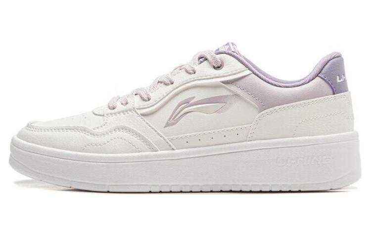 Li-Ning Li Ning Newly Slip Resistant Abrasion Resistant Low top Skateboard Shoes Women's White Purple