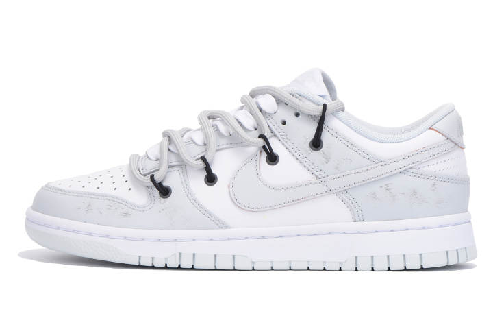 Nike Nike Leather Slip Resistant Abrasion Resistant Low top Skateboard Shoes Unisex Gray White