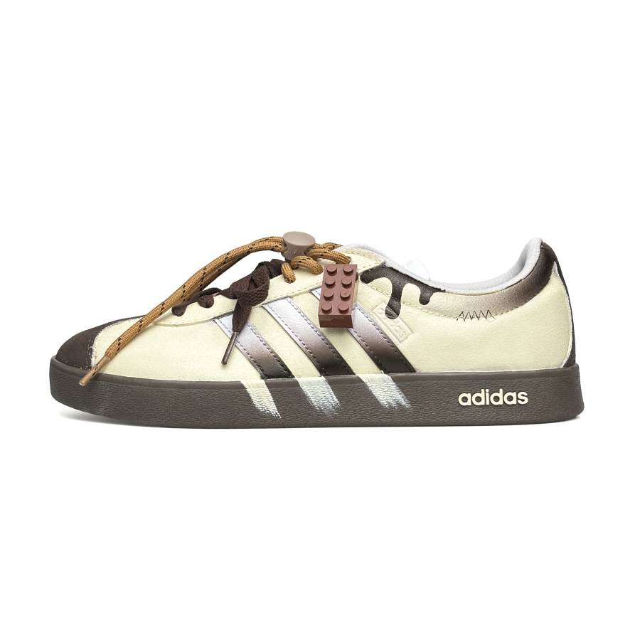 Adidas Adidas VL COURT 2.0 WAO Abrasion Resistant Abrasion Resistant Low top Skateboard Shoes Unisex Yellow Brown