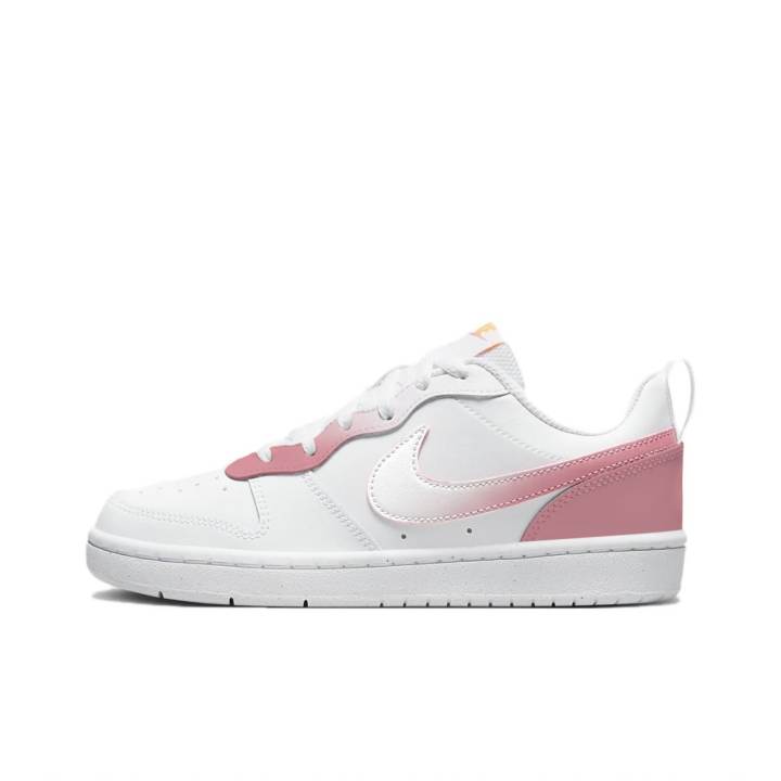 Nike Nike Rainbow Girlish Cherry Blossom Pink Leather Low top Skateboard Shoes Women's White Pink