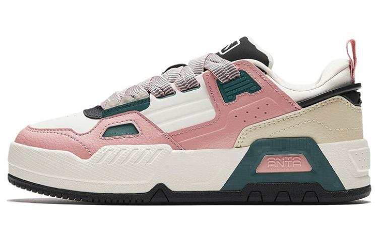 Anta Abrasion Resistant Lightweight Wear resistant And Lightweight Low top Skateboard Shoes Women's White Pink
